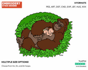 Kala, Baby Tarzan - Disney's Tarzan - Embroidery Design in 3 sizes & 8 formats