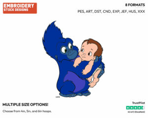 Terk, Baby Tarzan - Disney's Tarzan - Embroidery Design in 3 sizes & 8 formats