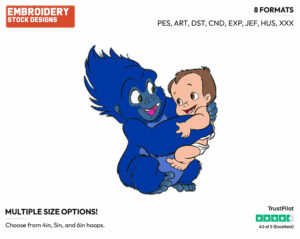 Terk, Baby Tarzan - Disney's Tarzan - Embroidery Design in 3 sizes & 8 formats