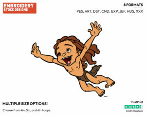 Young Tarzan - Disney's Tarzan - Embroidery Design in 3 sizes & 8 formats