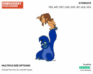 Young Tarzan, Terk - Disney's Tarzan - Embroidery Design in 3 sizes & 8 formats
