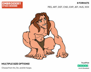 Tarzan - Disney's Tarzan - Embroidery Design in 3 sizes & 8 formats
