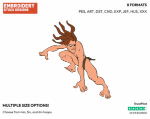 Tarzan - Disney's Tarzan - Embroidery Design in 3 sizes & 8 formats