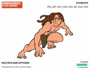 Tarzan - Disney's Tarzan - Embroidery Design in 3 sizes & 8 formats