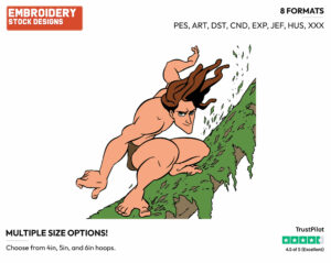 Tarzan - Disney's Tarzan - Embroidery Design in 3 sizes & 8 formats