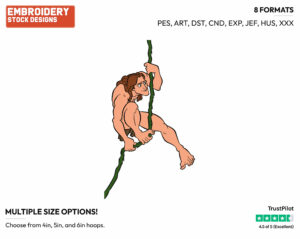 Tarzan - Disney's Tarzan - Embroidery Design in 3 sizes & 8 formats