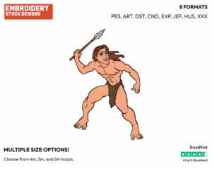 Tarzan Holding A Spear - Disney's Tarzan - Embroidery Design in 3 sizes & 8 formats