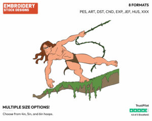 Tarzan - Disney's Tarzan - Embroidery Design in 3 sizes & 8 formats