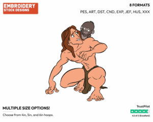 Tarzan, Monkey - Disney's Tarzan - Embroidery Design in 3 sizes & 8 formats