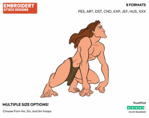 Tarzan - Disney's Tarzan - Embroidery Design in 3 sizes & 8 formats