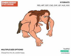 Tarzan - Disney's Tarzan - Embroidery Design in 3 sizes & 8 formats