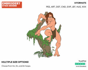 Tarzan - Disney's Tarzan - Embroidery Design in 3 sizes & 8 formats