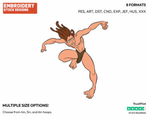 Tarzan - Disney's Tarzan - Embroidery Design in 3 sizes & 8 formats