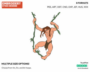 Tarzan - Disney's Tarzan - Embroidery Design in 3 sizes & 8 formats