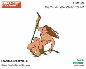 Tarzan - Disney's Tarzan - Embroidery Design in 3 sizes & 8 formats