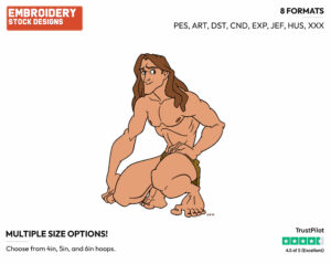 Tarzan - Disney's Tarzan - Embroidery Design in 3 sizes & 8 formats