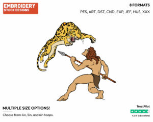 Tarzan Fighting Sabor - Disney's Tarzan - Embroidery Design in 3 sizes & 8 formats