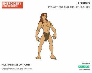 Tarzan - Disney's Tarzan - Embroidery Design in 3 sizes & 8 formats