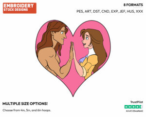Tarzan, Jane Touching Hands - Disney's Tarzan - Embroidery Design in 3 sizes & 8 formats