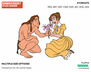 Tarzan, Jane - Disney's Tarzan - Embroidery Design in 3 sizes & 8 formats
