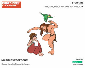 Tarzan, Jane, Parrot - Disney's Tarzan - Embroidery Design in 3 sizes & 8 formats