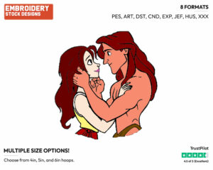 Tarzan, Jane - Disney's Tarzan - Embroidery Design in 3 sizes & 8 formats