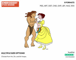 Tarzan, Jane - Disney's Tarzan - Embroidery Design in 3 sizes & 8 formats