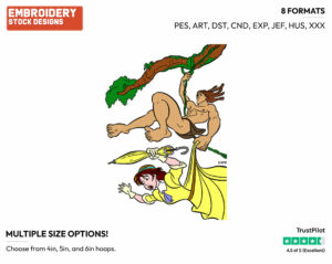 Tarzan, Jane - Disney's Tarzan - Embroidery Design in 3 sizes & 8 formats