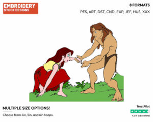 Tarzan, Jane - Disney's Tarzan - Embroidery Design in 3 sizes & 8 formats
