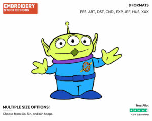 Little Green Man - Disney's Toy Story - Embroidery Design in 3 sizes & 8 formats