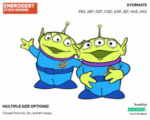 Little Green Men - Disney's Toy Story - Embroidery Design in 3 sizes & 8 formats