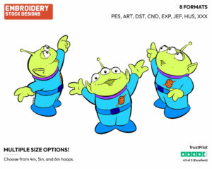 Aliens - Disney's Toy Story - Embroidery Design in 3 sizes & 8 formats
