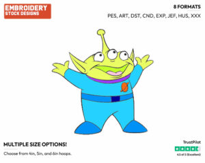 Alien - Disney's Toy Story - Embroidery Design in 3 sizes & 8 formats