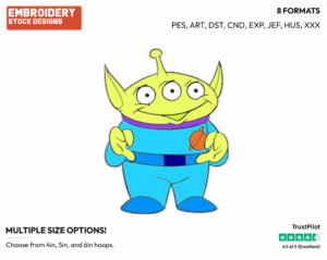 Alien - Disney's Toy Story - Embroidery Design in 3 sizes & 8 formats