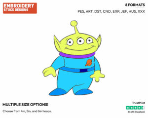 Alien - Disney's Toy Story - Embroidery Design in 3 sizes & 8 formats