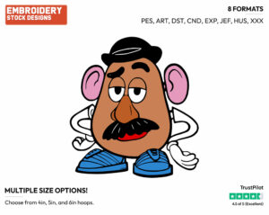 Mr. Potato Head - Disney's Toy Story - Embroidery Design in 3 sizes & 8 formats
