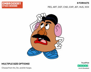 Mr. Potato Head - Disney's Toy Story - Embroidery Design in 3 sizes & 8 formats