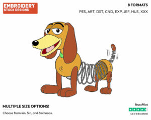 Slinky Dog - Disney's Toy Story - Embroidery Design in 3 sizes & 8 formats