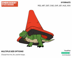 Rex Under Traffic Cone - Disney's Toy Story - Embroidery Design in 3 sizes & 8 formats