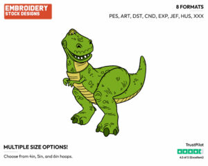 Rex - Disney's Toy Story - Embroidery Design in 3 sizes & 8 formats