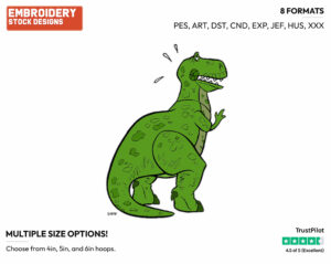 Rex - Disney's Toy Story - Embroidery Design in 3 sizes & 8 formats