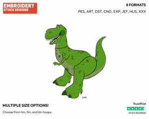 Rex - Disney's Toy Story - Embroidery Design in 3 sizes & 8 formats