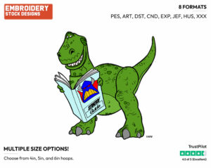 Rex Reading A Magazine - Disney's Toy Story - Embroidery Design in 3 sizes & 8 formats