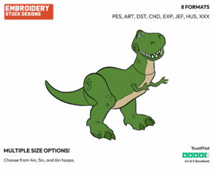 Rex - Disney's Toy Story - Embroidery Design in 3 sizes & 8 formats