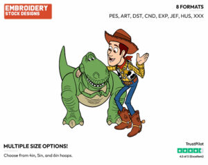 Rex, Woody - Disney's Toy Story - Embroidery Design in 3 sizes & 8 formats