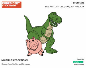 Rex, Hamm - Disney's Toy Story - Embroidery Design in 3 sizes & 8 formats