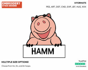 Hamm - Disney's Toy Story - Embroidery Design in 3 sizes & 8 formats