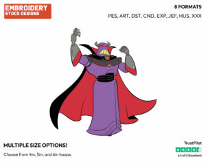Emperor Zurg - Disney's Toy Story - Embroidery Design in 3 sizes & 8 formats