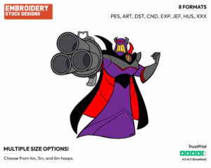 Zurg - Disney's Toy Story - Embroidery Design in 3 sizes & 8 formats