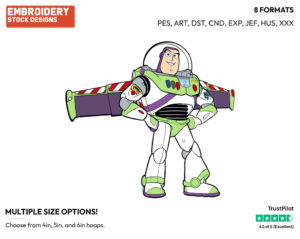 Buzz Lightyear Standing With His Hands On His Hips - Disney's Toy Story - Embroidery Design in 3 sizes & 8 formats